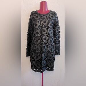 Elegant Black Floral Lace Dress